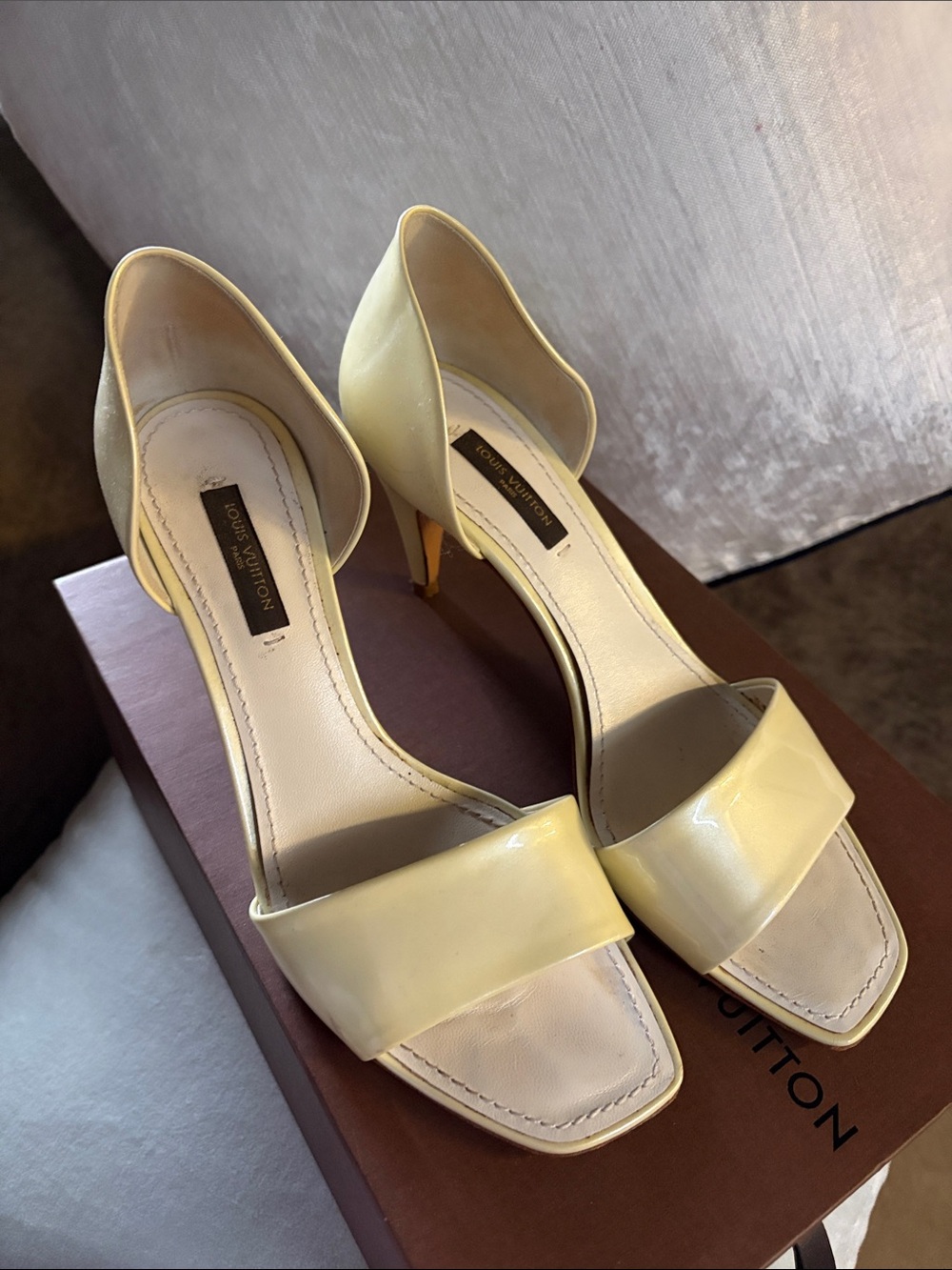 Louis Vuitton Women's Open-Toe Leather Heels